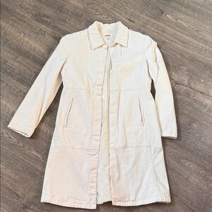 Women's Cream Mid-Length Trench Coat